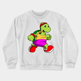 Turtle as Jogger with Headband Crewneck Sweatshirt